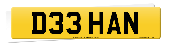 Registration number D33 HAN